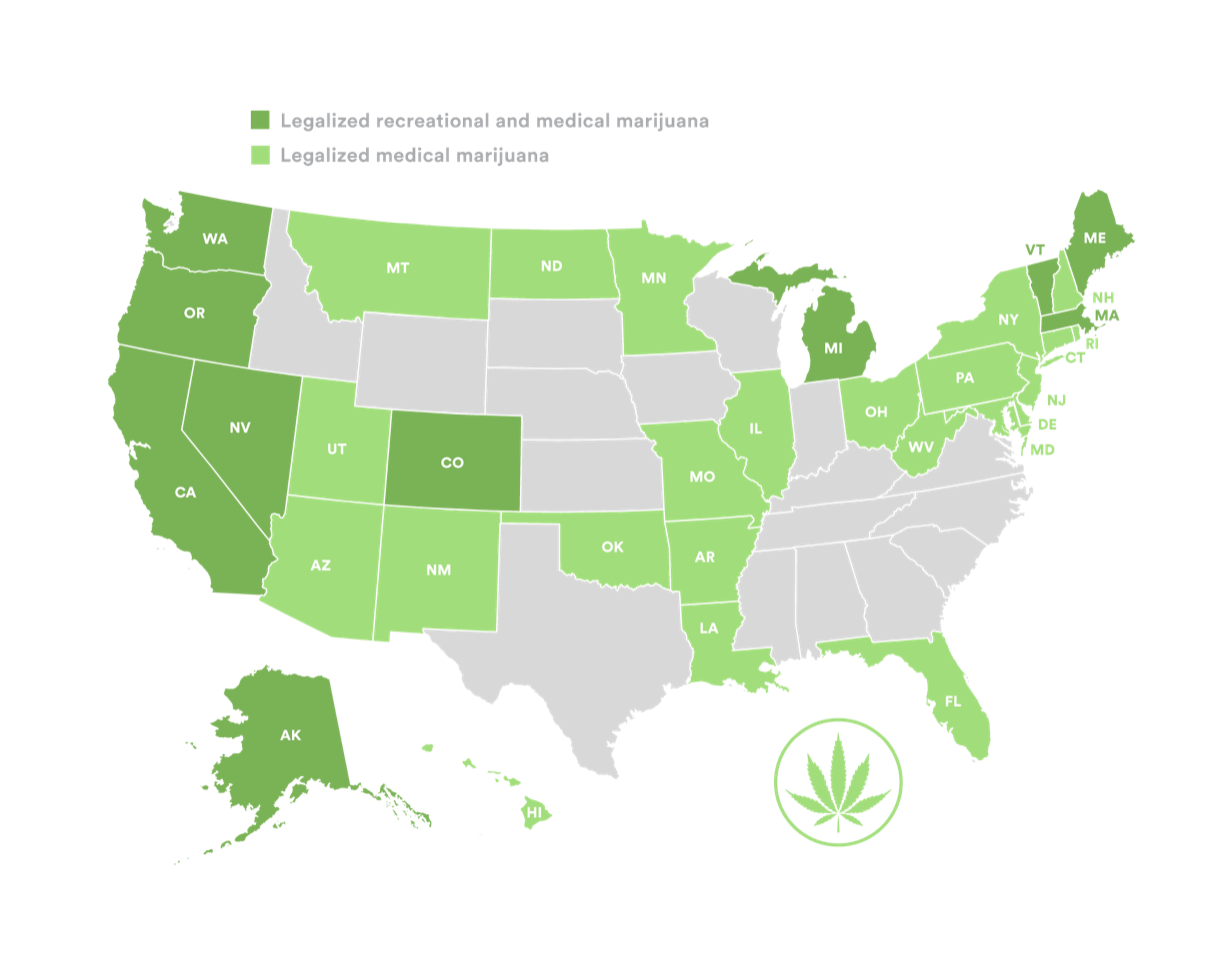 states where marijuana is legal